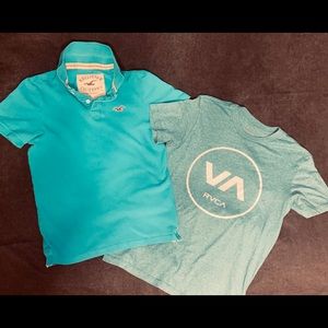 HOLLISTER & RVCA Lot of 2 men’s shirts xs slim fit